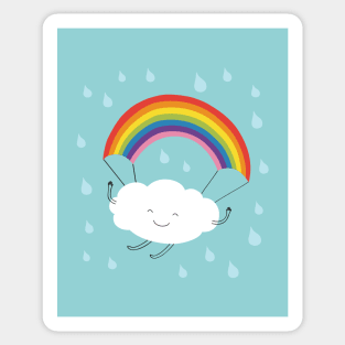 rainbow parachute Sticker